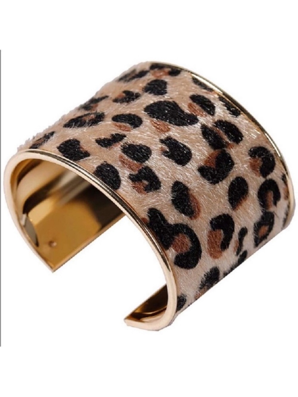 Animal Wrap Bracelet Cowhide 14k gold plated One Size New